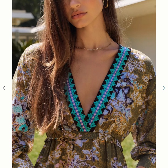 NWOT ANTHROPOLOGIE Ro's Garden Indiana Long Sleeve Midi Nap Dress SIZE M - Picture 3 of 6